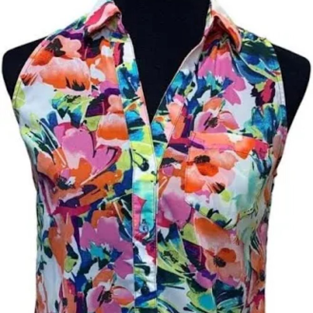 NWOT The Limited Sleeveless Pink Floral Button up Blouse Size Small - Picture 7 of 7